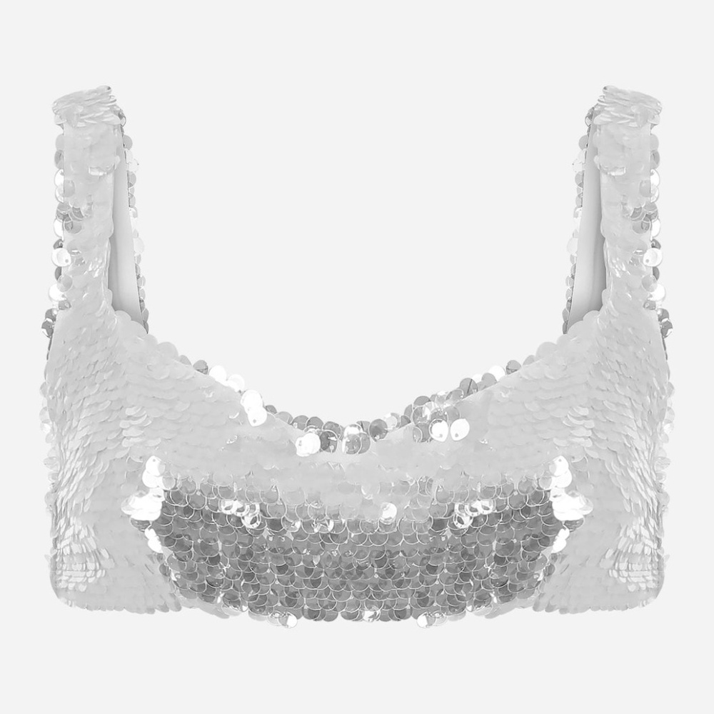 ILA Glide Sequin Silver Top Bustier size 36